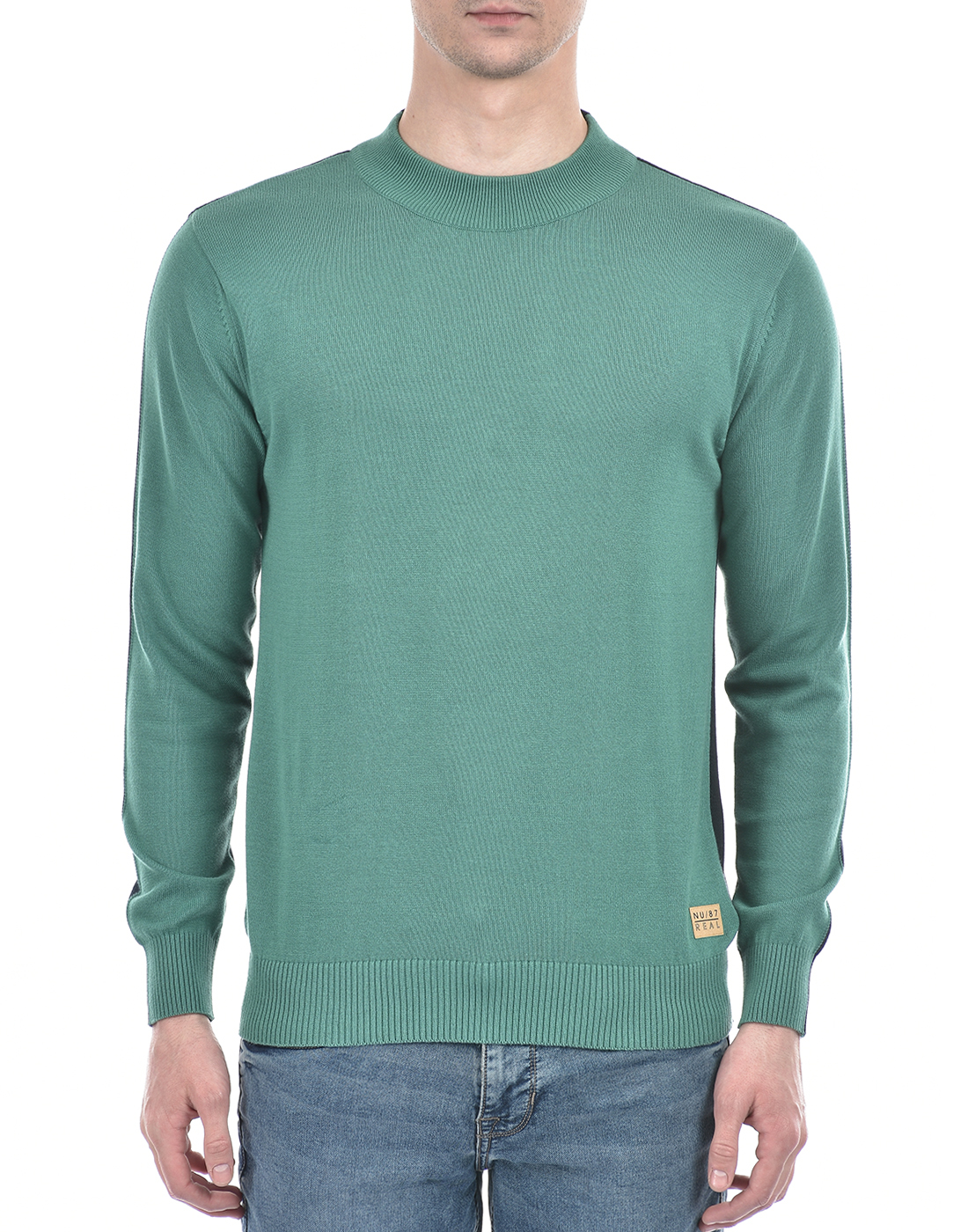 Numero Uno Men Solid Green Sweater